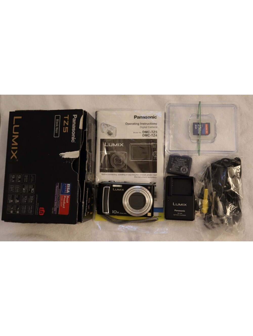 Panasonic Dmc-Tz5 Digital Camera,  Battery, Charger, Box Manual SD, Tested ✓